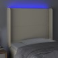 vidaXL Cabecero con LED cuero sintético color crema 83x16x118/128 cm vidaXL Cabecero con LED cuero sintético color crema 83x16x118/128 cm