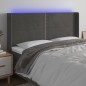 vidaXL Cabecero con LED de terciopelo gris oscuro 203x16x118/128 cm vidaXL Cabecero con LED de terciopelo gris oscuro 203x16x118/128 cm