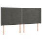 vidaXL Cabecero con LED de terciopelo gris oscuro 203x16x118/128 cm vidaXL Cabecero con LED de terciopelo gris oscuro 203x16x118/128 cm