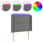 vidaXL Cabecero con LED cuero sintético gris 103x16x118/128cm vidaXL Cabecero con LED cuero sintético gris 103x16x118/128cm