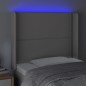 vidaXL Cabecero con LED cuero sintético gris 103x16x118/128cm vidaXL Cabecero con LED cuero sintético gris 103x16x118/128cm