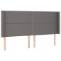 vidaXL Cabecero con LED cuero sintético gris 203x16x118/128 cm vidaXL Cabecero con LED cuero sintético gris 203x16x118/128 cm