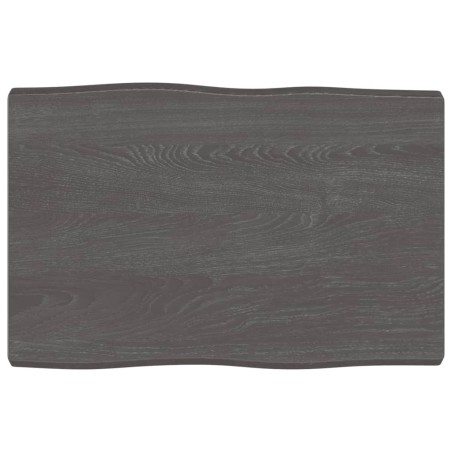 vidaXL Tablero mesa madera tratada borde vivo marrón 60x40x(2-4) cm