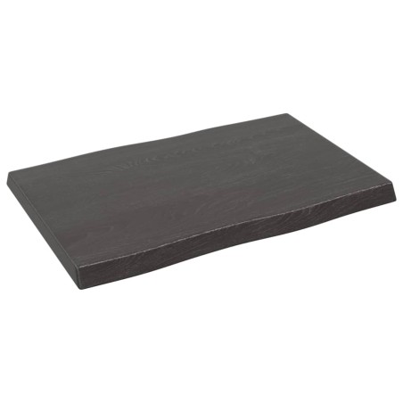 vidaXL Tablero mesa madera tratada borde vivo marrón 60x40x(2-4) cm
