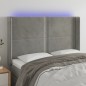 vidaXL Cabecero con LED de terciopelo gris claro 147x16x118/128 cm vidaXL Cabecero con LED de terciopelo gris claro 147x16x118/128 cm