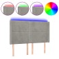 vidaXL Cabecero con LED de terciopelo gris claro 147x16x118/128 cm vidaXL Cabecero con LED de terciopelo gris claro 147x16x118/128 cm