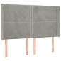 vidaXL Cabecero con LED de terciopelo gris claro 147x16x118/128 cm vidaXL Cabecero con LED de terciopelo gris claro 147x16x118/128 cm