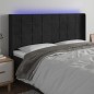vidaXL Cabecero con LED de terciopelo negro 163x16x118/128 cm