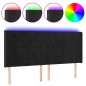 vidaXL Cabecero con LED de terciopelo negro 163x16x118/128 cm