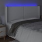 vidaXL Cabecero con LED cuero sintético blanco 203x16x118/128 cm vidaXL Cabecero con LED cuero sintético blanco 203x16x118/128 cm