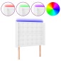 vidaXL Cabecero con LED cuero sintético blanco 93x16x118/128 cm