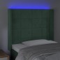 vidaXL Cabecero con LED de terciopelo verde oscuro 83x16x118/128 cm vidaXL Cabecero con LED de terciopelo verde oscuro 83x16x118/128 cm