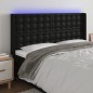 vidaXL Cabecero con LED cuero sintético negro 183x16x118/128 cm vidaXL Cabecero con LED cuero sintético negro 183x16x118/128 cm