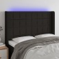 vidaXL Cabecero con LED de tela negro 147x16x118/128 cm vidaXL Cabecero con LED de tela negro 147x16x118/128 cm