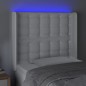 vidaXL Cabecero con LED cuero sintético blanco 103x16x118/128 cm vidaXL Cabecero con LED cuero sintético blanco 103x16x118/128 cm