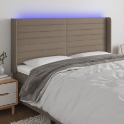 vidaXL Cabecero con LED de tela gris taupe 203x16x118/128 cm