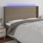 vidaXL Cabecero con LED de tela gris taupe 203x16x118/128 cm vidaXL Cabecero con LED de tela gris taupe 203x16x118/128 cm