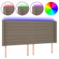 vidaXL Cabecero con LED de tela gris taupe 203x16x118/128 cm vidaXL Cabecero con LED de tela gris taupe 203x16x118/128 cm