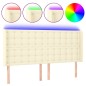 vidaXL Cabecero con LED cuero sintético color crema 183x16x118/128 cm vidaXL Cabecero con LED cuero sintético color crema 183x16x118/128 cm