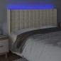 vidaXL Cabecero con LED cuero sintético color crema 183x16x118/128 cm vidaXL Cabecero con LED cuero sintético color crema 183x16x118/128 cm