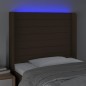 vidaXL Cabecero con LED de tela marrón oscuro 83x16x118/128 cm vidaXL Cabecero con LED de tela marrón oscuro 83x16x118/128 cm