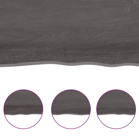 vidaXL Tablero mesa madera tratada borde vivo marrón 40x40x(2-6) cm