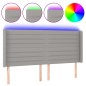 vidaXL Cabecero con LED de tela gris claro 183x16x118/128 cm vidaXL Cabecero con LED de tela gris claro 183x16x118/128 cm