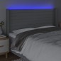 vidaXL Cabecero con LED de tela gris claro 183x16x118/128 cm vidaXL Cabecero con LED de tela gris claro 183x16x118/128 cm