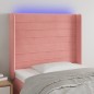 vidaXL Cabecero con LED de terciopelo rosa 103x16x118/128 cm vidaXL Cabecero con LED de terciopelo rosa 103x16x118/128 cm