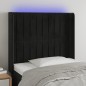 vidaXL Cabecero con LED de terciopelo negro 83x16x118/128 cm vidaXL Cabecero con LED de terciopelo negro 83x16x118/128 cm