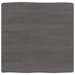 vidaXL Tablero mesa madera tratada borde vivo marrón 60x60x(2-6) cm