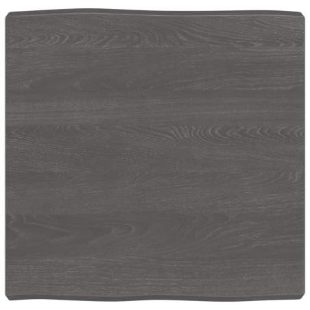 vidaXL Tablero mesa madera tratada borde vivo marrón 60x60x(2-6) cm