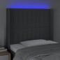 vidaXL Cabecero con LED de tela gris oscuro103x16x118/128 cm vidaXL Cabecero con LED de tela gris oscuro103x16x118/128 cm