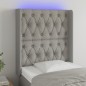 vidaXL Cabecero con LED de tela gris claro 83x16x118/128 cm vidaXL Cabecero con LED de tela gris claro 83x16x118/128 cm