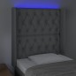 vidaXL Cabecero con LED de tela gris claro 83x16x118/128 cm vidaXL Cabecero con LED de tela gris claro 83x16x118/128 cm