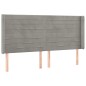 vidaXL Cabecero con LED de terciopelo gris claro 203x16x118/128 cm