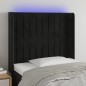 vidaXL Cabecero con LED de terciopelo negro 103x16x118/128 cm vidaXL Cabecero con LED de terciopelo negro 103x16x118/128 cm