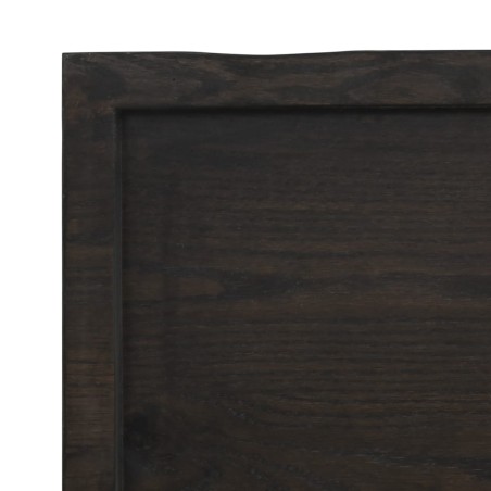 vidaXL Tablero mesa madera tratada borde vivo marrón 60x60x(2-6) cm