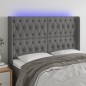vidaXL Cabecero con LED de tela gris oscuro 163x16x118/128 cm vidaXL Cabecero con LED de tela gris oscuro 163x16x118/128 cm