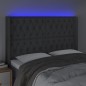 vidaXL Cabecero con LED de tela gris oscuro 163x16x118/128 cm vidaXL Cabecero con LED de tela gris oscuro 163x16x118/128 cm