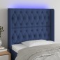 vidaXL Cabecero con LED de tela azul 93x16x118/128 cm vidaXL Cabecero con LED de tela azul 93x16x118/128 cm