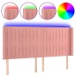 vidaXL Cabecero con LED de terciopelo rosa 183x16x118/128 cm vidaXL Cabecero con LED de terciopelo rosa 183x16x118/128 cm