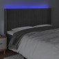 vidaXL Cabecero con LED de terciopelo gris oscuro 203x16x118/128 cm vidaXL Cabecero con LED de terciopelo gris oscuro 203x16x118/128 cm