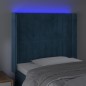 vidaXL Cabecero con LED de terciopelo azul oscuro 103x16x118/128 cm vidaXL Cabecero con LED de terciopelo azul oscuro 103x16x118/128 cm