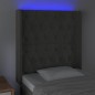 vidaXL Cabecero con LED de terciopelo gris oscuro 83x16x118/128 cm vidaXL Cabecero con LED de terciopelo gris oscuro 83x16x118/128 cm