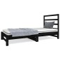 vidaXL Sofá cama extraíble madera maciza de pino negro 2x(90x190) cm vidaXL Sofá cama extraíble madera maciza de pino negro 2x(90x190) cm