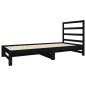 vidaXL Sofá cama extraíble madera maciza de pino negro 2x(90x190) cm vidaXL Sofá cama extraíble madera maciza de pino negro 2x(90x190) cm