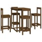 vidaXL Set de bar 5 piezas madera maciza de pino marrón miel vidaXL Set de bar 5 piezas madera maciza de pino marrón miel
