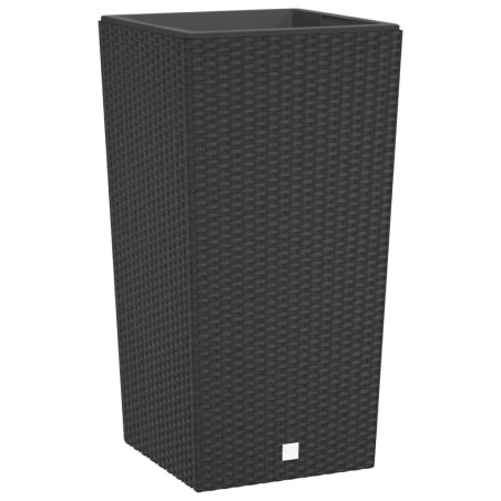 vidaXL Macetero con interior extraíble PP ratán gris antracita 21/49 L