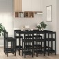 vidaXL Set de bar 9 piezas madera maciza de pino negro vidaXL Set de bar 9 piezas madera maciza de pino negro